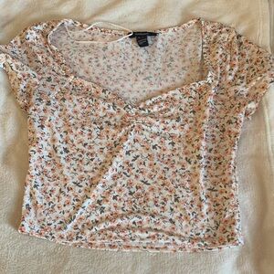 Ambiance Floral Crop Top - Pink and White